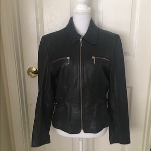 Adler Womens Lambskin Leather Moto Jacket M